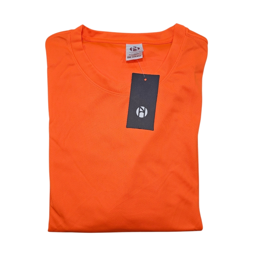 Men's Performance Stretch Long Sleeve Round Neck Jersey T Shirt US 3XL NWT